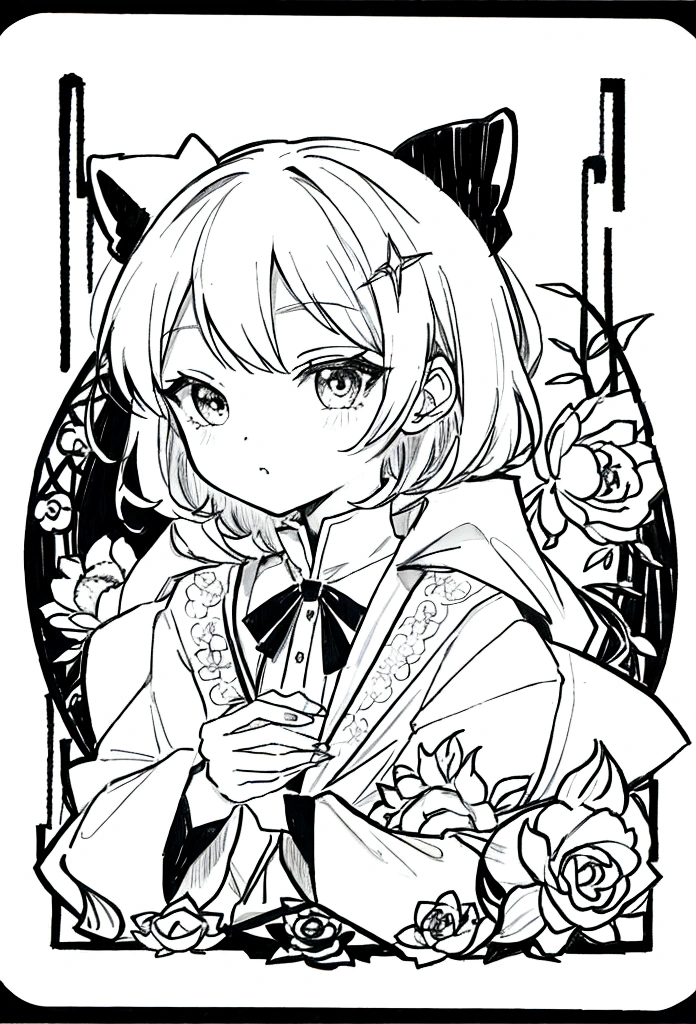 chibi black and white