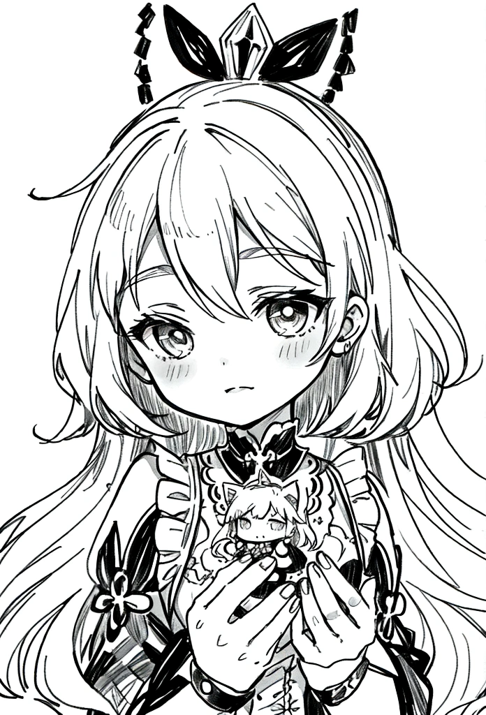 chibi black and white
