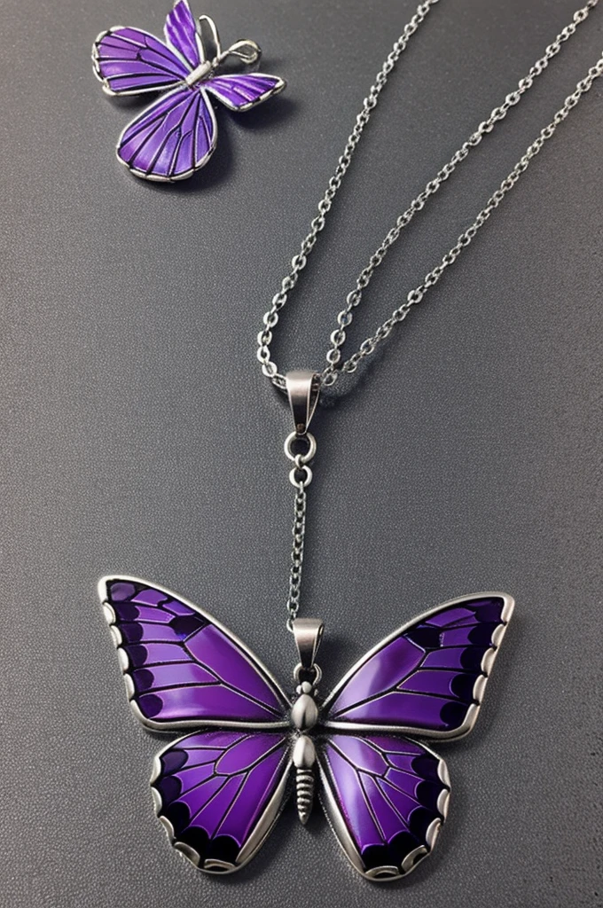 purple butterfly pendant necklace