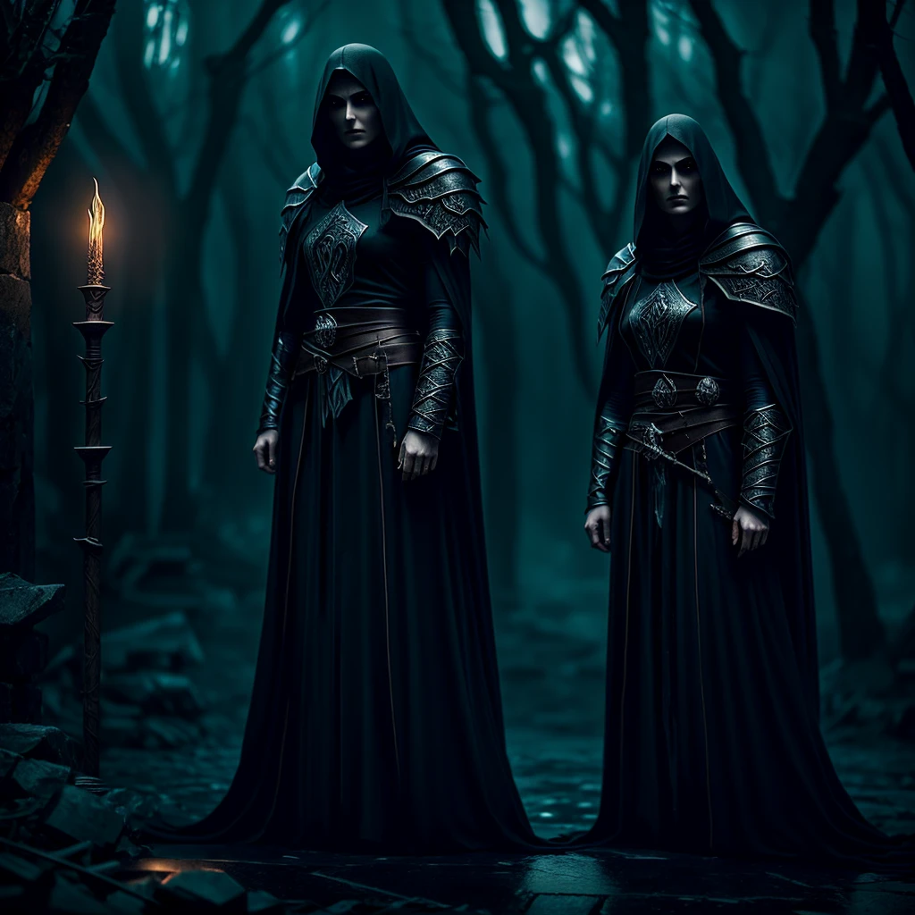 a necromancer worshiper of namira,stealthy assassin,dark fantasy,dark magic,magical ritual,dark energy,dark art,dark lord,dark forces,dark fantasy landscape,dark castle,dark woods,dark sky,dramatic lighting,moody atmosphere,cinematic,highly detailed,digital art,concept art,epic scale,intricate details,realistic,photorealistic,award winning,8k,best quality