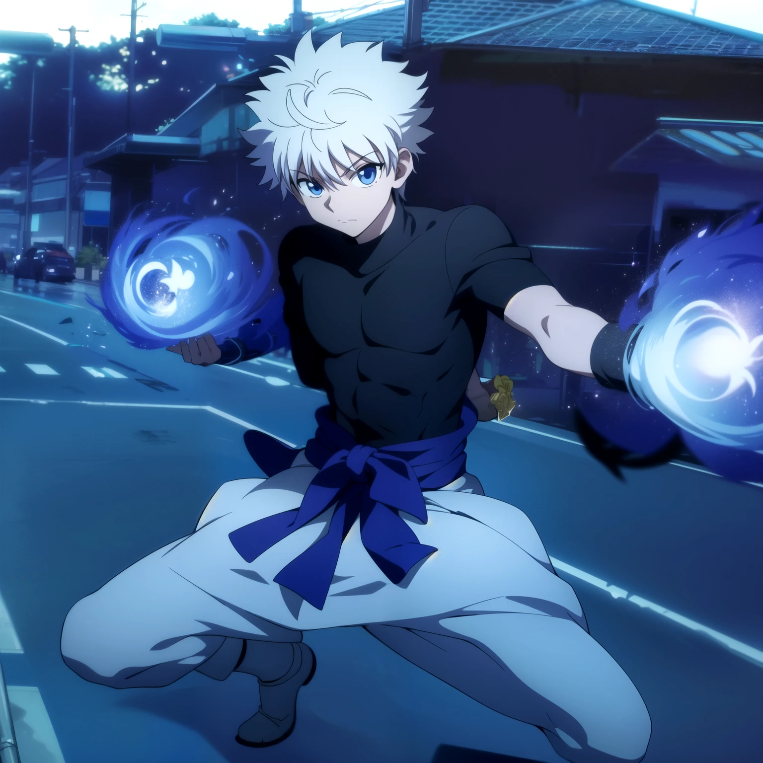 masterpiece, best quality, high quality, 1boy, solo, male focus, looking at viewer, upper body, killua_zoldyck