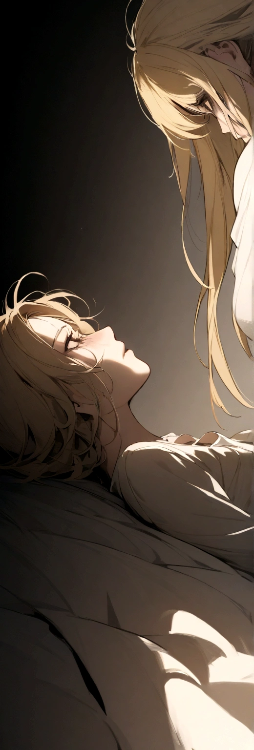 young blonde, drug addict woman, getting a shot,side view, lying, side view, full body, no background, HORRor , sad