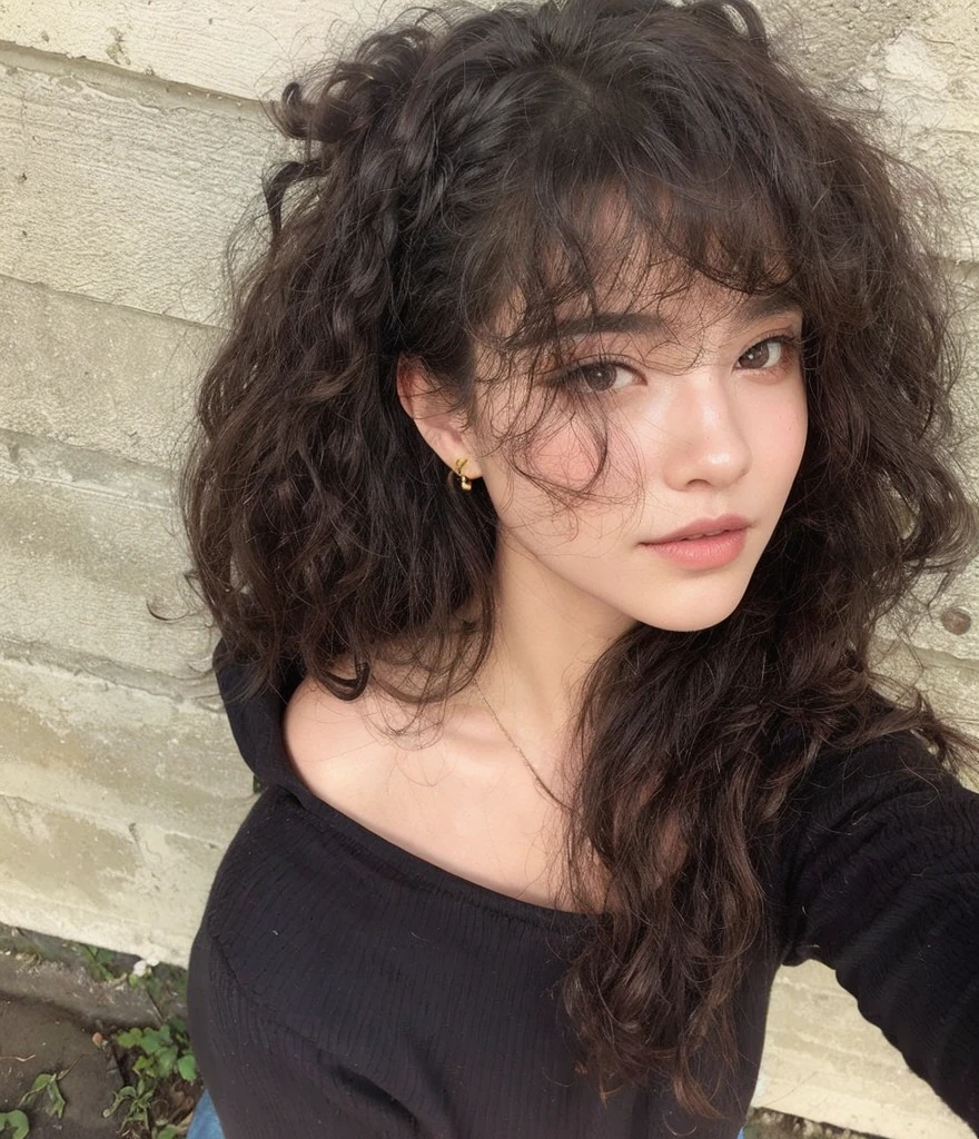 With golden earrings
