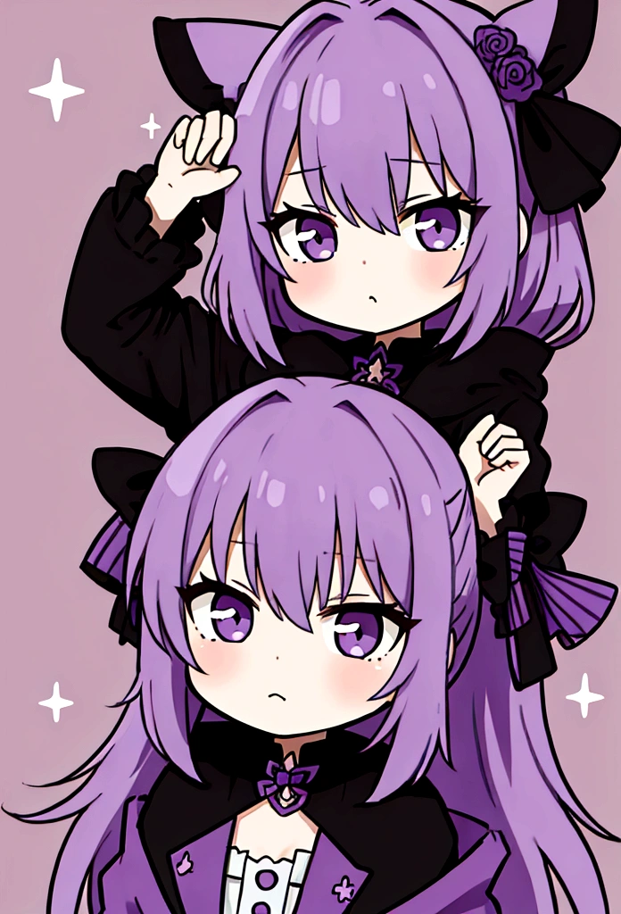 chibi with purple hair