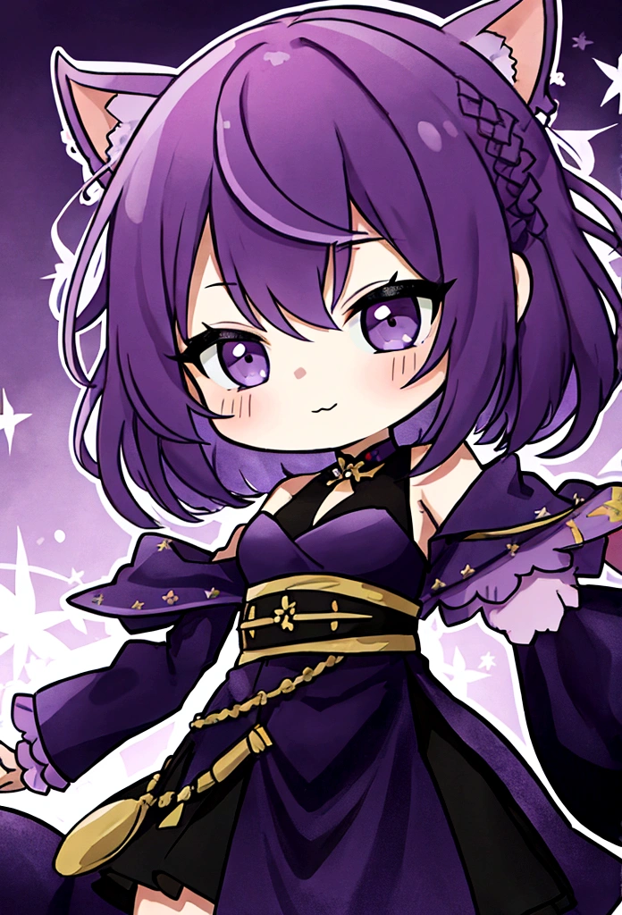 chibi with purple hair