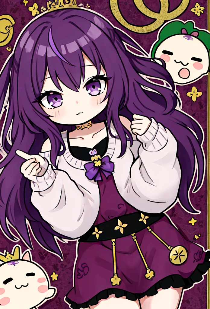 chibi with purple hair