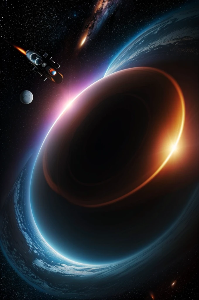 A black hole iPhone wallpaper (space) with an astronaut 8k,HDR,maximum definition