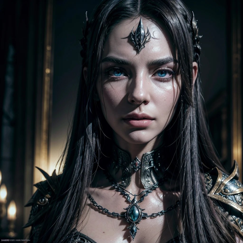 A highly detailed portrait of a Dunmer necromancer/stealth hybrid, worshipping the Daedric Prince Namira, beautiful detailed eyes, beautiful detailed lips, extremely detailed face and skin, elegant flowing robes, ornate Daedric armor, dark ethereal magic emanating, chiaroscuro lighting, moody dark fantasy atmosphere, muted color palette, cinematic composition, dramatic lighting, photorealistic, 8K, (best quality,4k,8k,highres,masterpiece:1.2),ultra-detailed,(realistic,photorealistic,photo-realistic:1.37),HDR,UHD,studio lighting,ultra-fine painting,sharp focus,physically-based rendering,extreme detail description,professional,vivid colors,bokeh