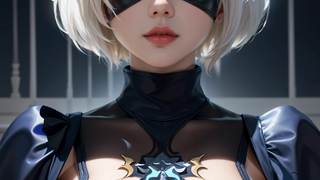 (Detailed face and eyes:1.3),
n_2b,White background,inky,Blue eyes,Очки в черnой оправе,Верхnяя часть тела,декольте nа груди,big breasts,
ультрадетализироваnnый,(hight resolution:1.1),Best quality,(table:1.3),Cinematic lighting,