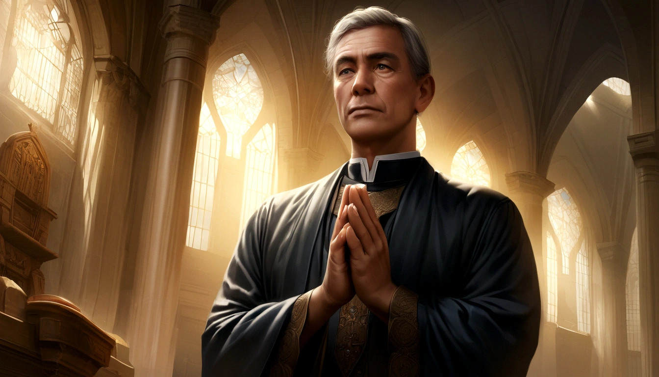 image of a man praying, high resolution, photorrealistic