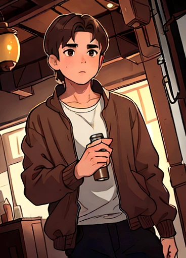 Man 1, Brown hair, brown eyes, looking,1 boys 