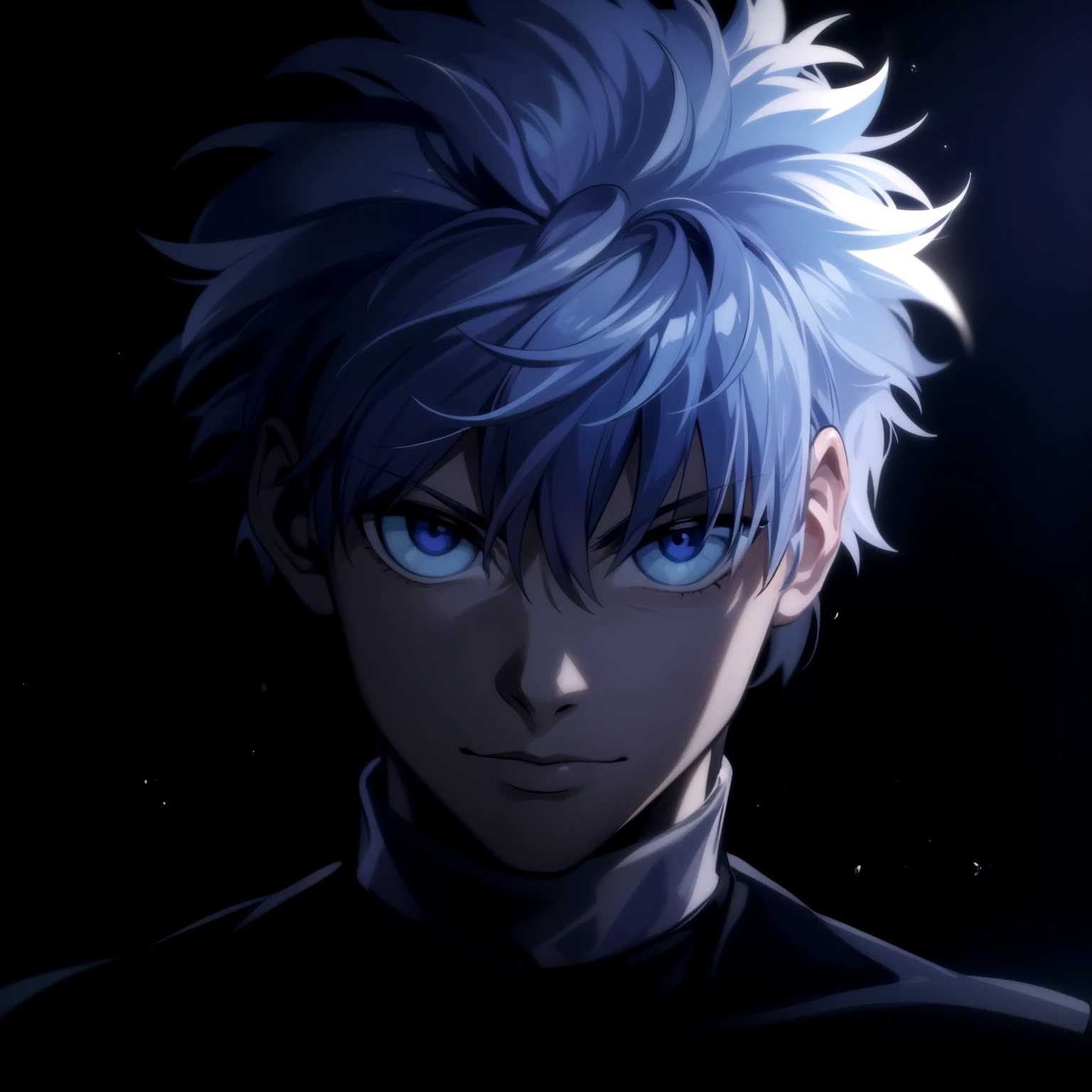 masterpiece, best quality, high quality, 1boy, solo, male focus, looking at viewer, upper body, killua_zoldyck