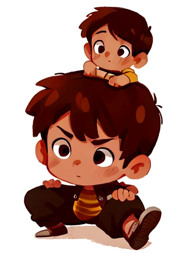 Man 1, Brown hair, brown eyes, looking,1 boys