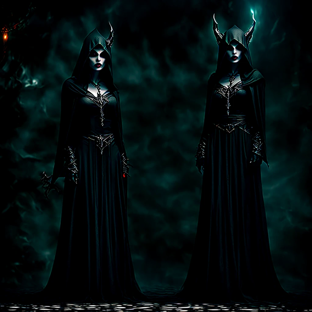 high quality, ultra detailed, photorealistic, extremely detailed, hyper realistic, intricate details, cinematic lighting, dramatic lighting, chiaroscuro lighting, dark fantasy, dark magic, haunting, ominous, sinister, gothic, occult, esoteric, mysterious, enigmatic, elven, dunmer, necromancer, sorcerer, mage, stealth assassin, worshiper of Namira, dark deity, dark ritual, dark powers, dark arts, ethereal, ghostly, shrouded in shadows, glowing eyes, intricate robes, ornate staff, arcane symbols, runic inscriptions, dark fantasy landscape, gloomy atmosphere, haunting ambience
