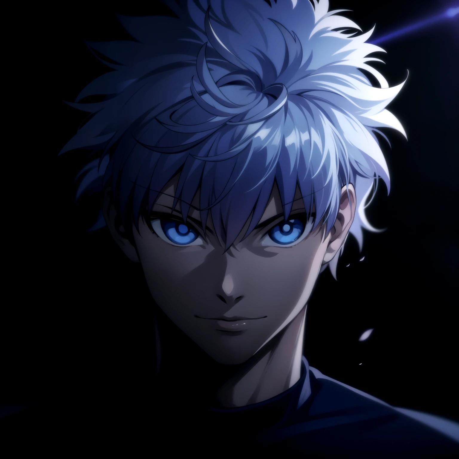 masterpiece, best quality, high quality, 1boy, solo, male focus, looking at viewer, upper body, killua_zoldyck