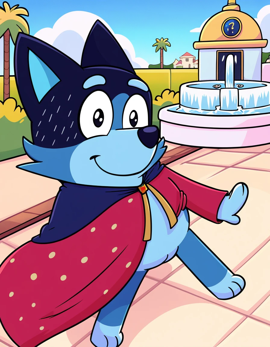 punctuation_9, punctuation_8_High above, punctuation_8, 1 girl, fountain_animated cartoon, fountain_velues, azulyxl, blue healer, (boxchibi:0.2), de 18 anos, cowboy shot, anthropo, velues, Tailpussy, blue body, animal ears, flat shaded background, sky, giorno, nube, blue sky, curved, Female One, hourglass figure, , deTailpussyed fur texture, cute outfit, blue shorts, pink blouse, longsleeve,sexly,muslos grandes