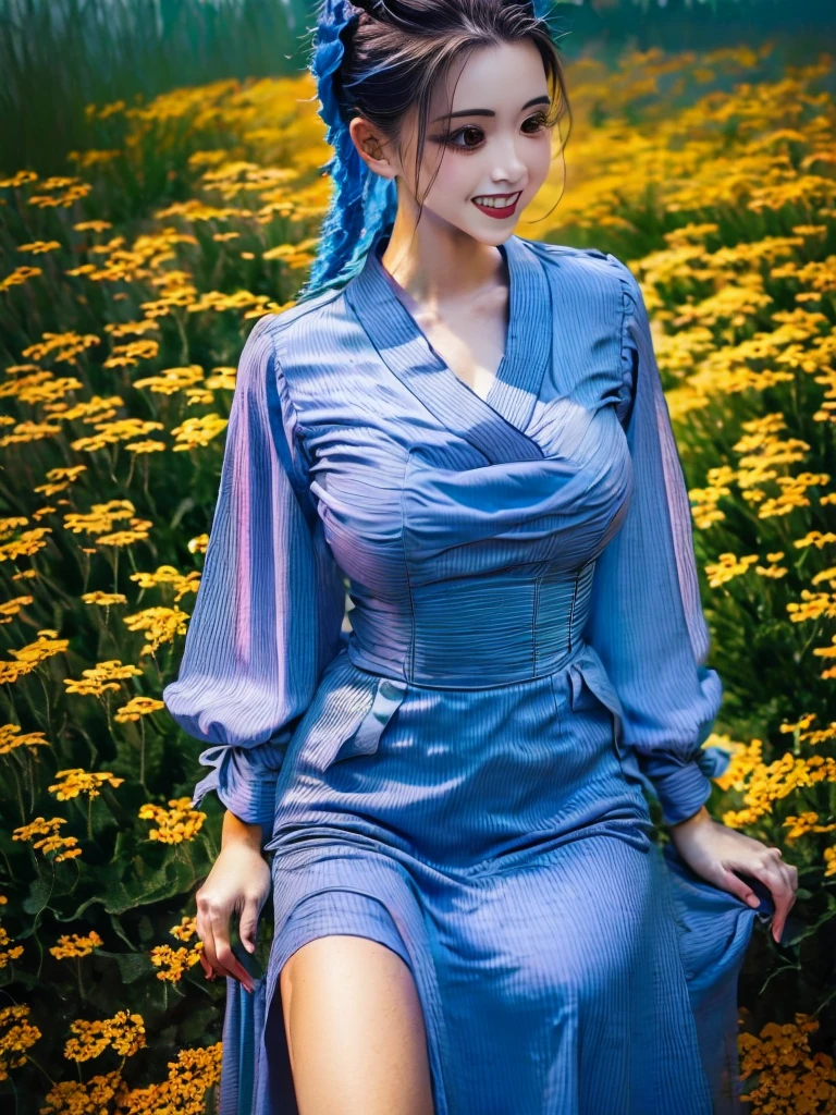 best quality, high_resolution, distinct_image, detailed background ,girl, hanbok,flower,garden,moon, night,dutch angle, wide shot, crown,