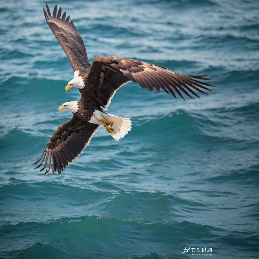 Eagle that flies over the sea