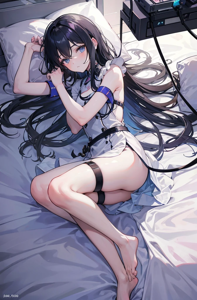 An 18-year-old boy lies on a bed in a transgender hospital and is used by a machine to,The operation was successful,It has become a beautiful and charming,Wear black silk,Long-haired idol sister
