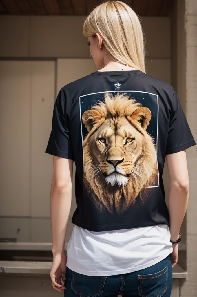 Christian shirt with a lion printed on the back 