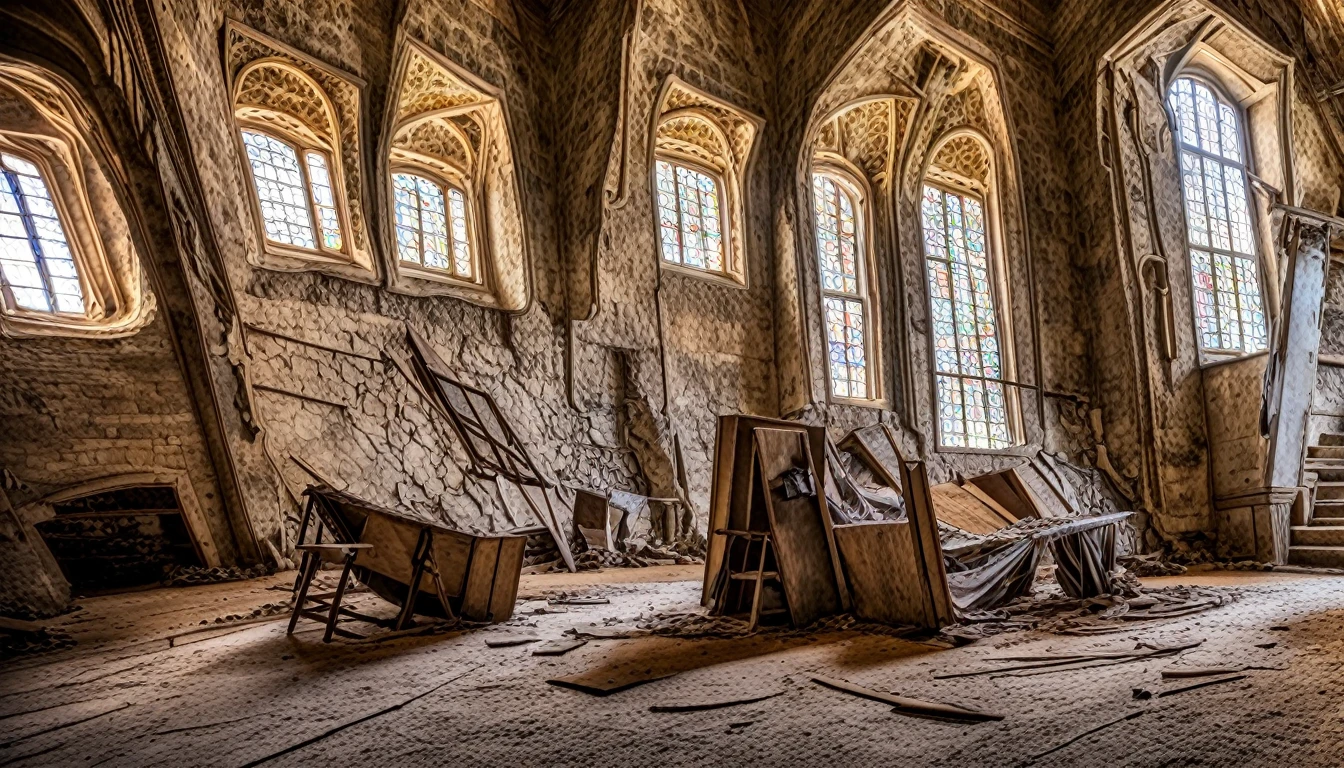 A prominent stone inside a humble room surrounded by broken glass, it was as if someone had thrown something to break the window.