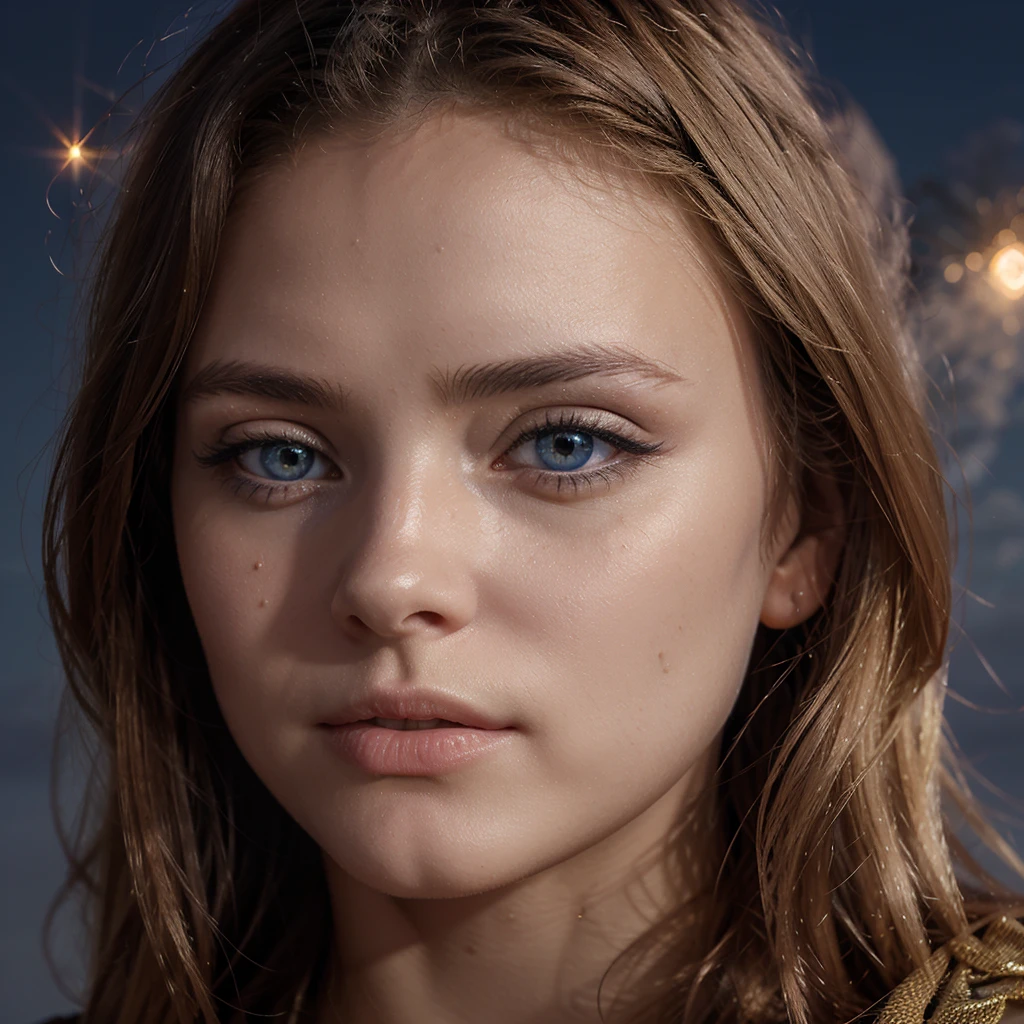 belle blonde regardant un feu d'artifice au-dessus de l'océan, (portant une robe légère et scintillante, avec des étincelles reflétées dans ses yeux.), très détaillé, 21 ans, visage innocent, Cheveux ondulés naturels, yeux bleus, Haute résolution, chef-d'œuvre, Meilleure qualité, détails complexes, Très détaillé, Netteté, Peau détaillée, Réaliste skin texture, texture, Yeux détaillés, professionnel, 4k, sourire charmant, tourné avec Canon, 85mm, faible profondeur de champ, Couleur de vision Kodak, corps parfaitement ajusté, extrêmement détaillé, Photo_\(ultra\), photoRéaliste, Réaliste, Post-traitement, Détails maximaux, rugosité, vrai vie, ultra Réaliste, photoréalisme, la photographie, 8k euh, la photographie