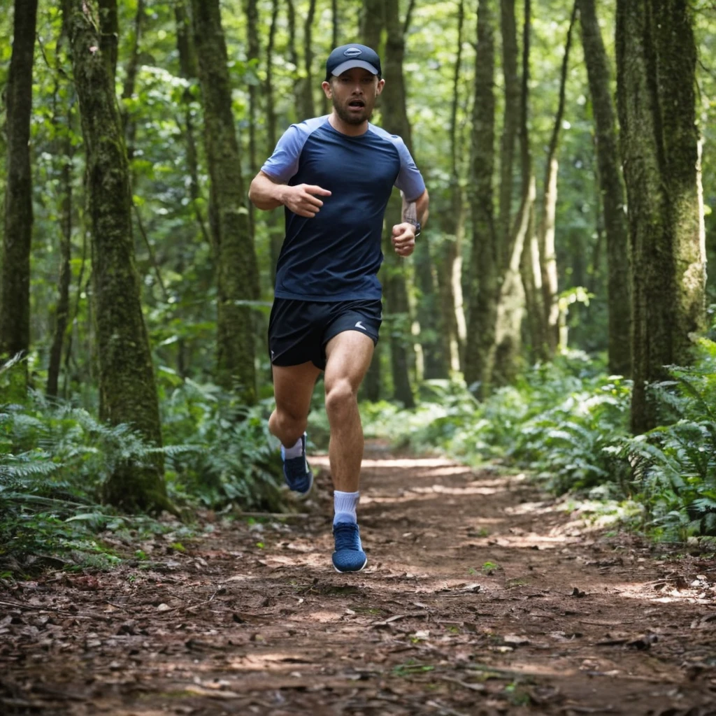 A creature running after people in the forest