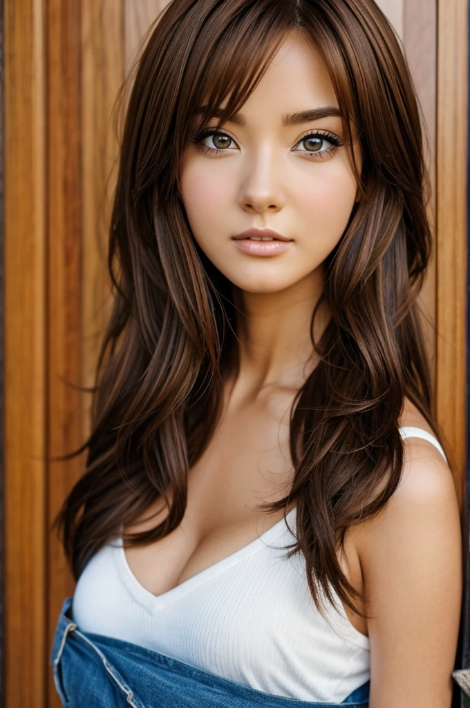 anime. Brown hair woman