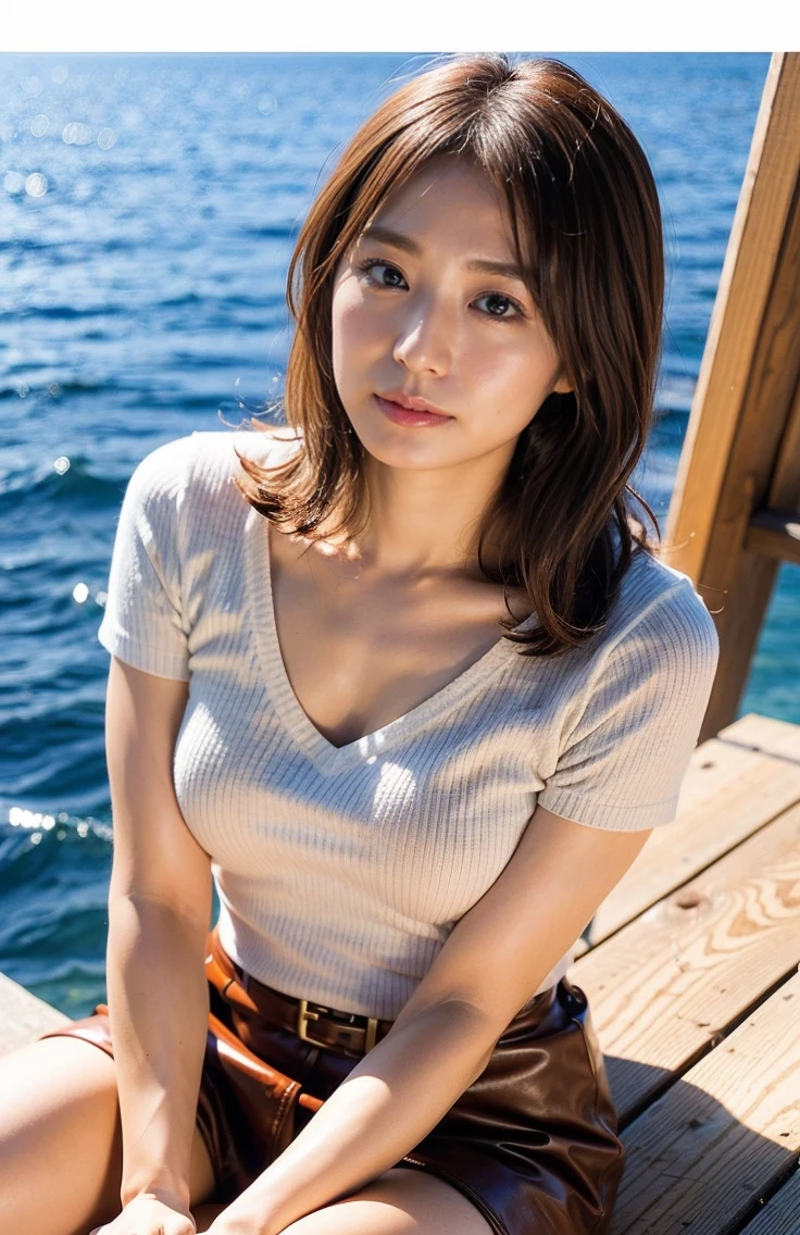 The sky turns red、Troubled face、Wet white t-shirt and jeans、、Light brown hair、Elegant hairstyle、Blue Eyed Woman、A woman with a cute upward gaze、When the sky gets dark、The sky turns red as the sun sets、Tight clothing that shows your body lines、、Elegant summer knitwear、Elegant summer sweater、Leather Belt、Short skirt、Dress elegantly着こなす、Luxury Bagedium Shorthair:1.4））、The sun shines on her、Light brown hair、Light brown hair、The sky was dyed red、There are clouds、private's cute、彼女のAmple breastsは服の上からでも明らかです.、輝く太陽はとてもbeautiful、Dusk is approaching、Lens flare、You can see the sunset、（（Sunlight reflecting off the ocean、Ocean View、The sun shines on the ocean、&#39;beautiful.、Small earrings、private&#39;evening、Birds are also flying、、Brown Hair Color、Tying up hair、The woman is on the right:1.4））、Luxury Leather Belts、Shiny clothes、Light beige hair color、Background Blur、Braid only the front hair、Light brown hair、｛｛Cowgirl Shot｝｝、（（Close-up shot from the waist up、Ample breasts:1.4））、にっこりsmile、Silk clothing、服からでも分かるAmple breasts、Braid only the front hair、Cowboy Shot、Gorgeous white collared silk shirt and brown skirt、Dress elegantly、Luxury Bags、素敵なsmile、（（Ample breasts））、Full body photo、ring、Short skirt、Tuck your hair behind one ear、Silver Necklace、smile、 Elegant ponytail、Caustics、Highly detailed photos、Very beautiful and ideal short hair、Super no makeup、(8K、RAW Photos、Highest quality、masterpiece:1.2)、(Realistic、Realistic)、1 Girl、((Medium Short Hair、Looking into the camera:1.4))、Hair blowing in the wind

