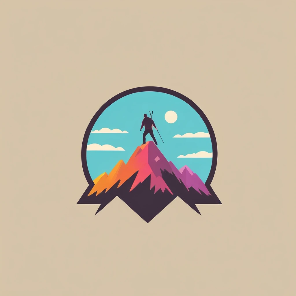 Mountain logo, hike, moderno, colorfully,  LogoVermelhoAF, 