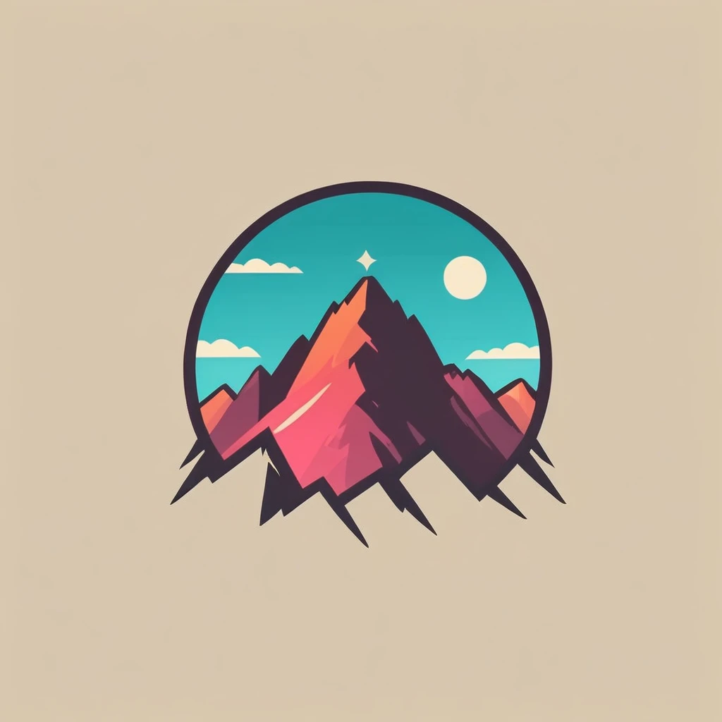 Mountain logo, hike, moderno, colorfully, LogoVermelhoAF,