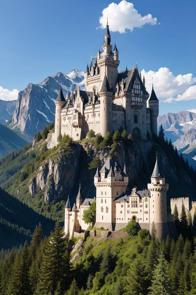 castle in the middle of the mountains 