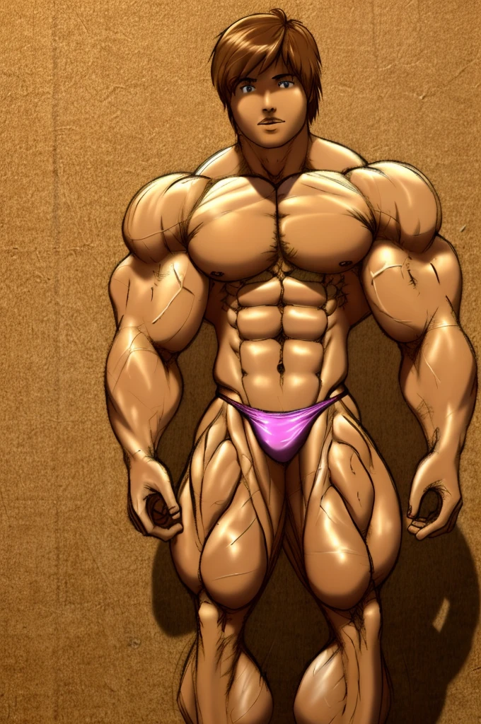 muscular boy , physicist-culturist, taller, Huge , pink thong ,soft shading, mbbbbb , Alone  , whole body 