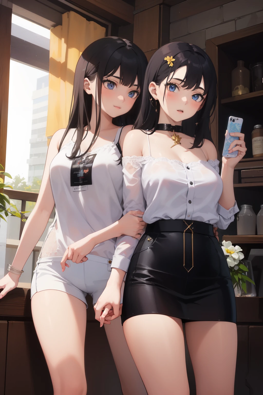 ((best quality)), ((masterpiece)), (detailed), 2girl, bestfriends, holding hands