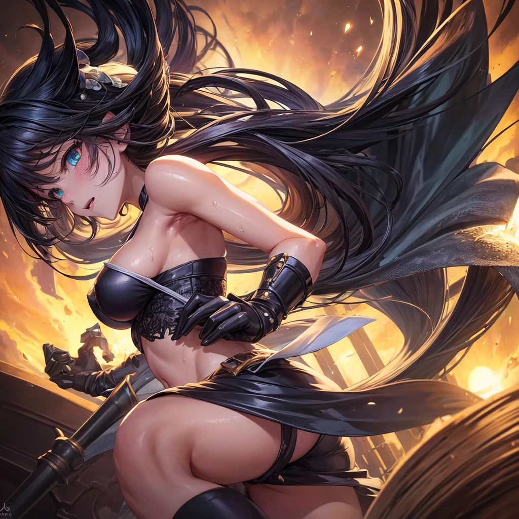 (masterpiece, detailed shadow's, detailed background, detailed background, smooth lighting,extreme detailed background, ultra-detailed;1.6, anime-style:1.6), best quality, expressive detailed shiny dark green eyes:1.6, perfect face:1.7, short thight hot pants, showing tong, wearing thigt small wet top, underboobs:1.5, sweating after exercise, expressive make up
BREAK 
in park at night, moon light, night sky, hot summer night 