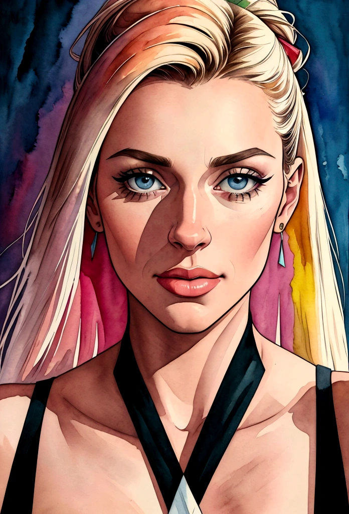 (best quality,4K,8K,highres,masterpiece:1.2),Ultra-detail,realisti,photorealisti,photo-realisti:1.37, Watercolor colors,sharp lines,Comic-Stil,asymmetrical triangle ,Rainbow filling