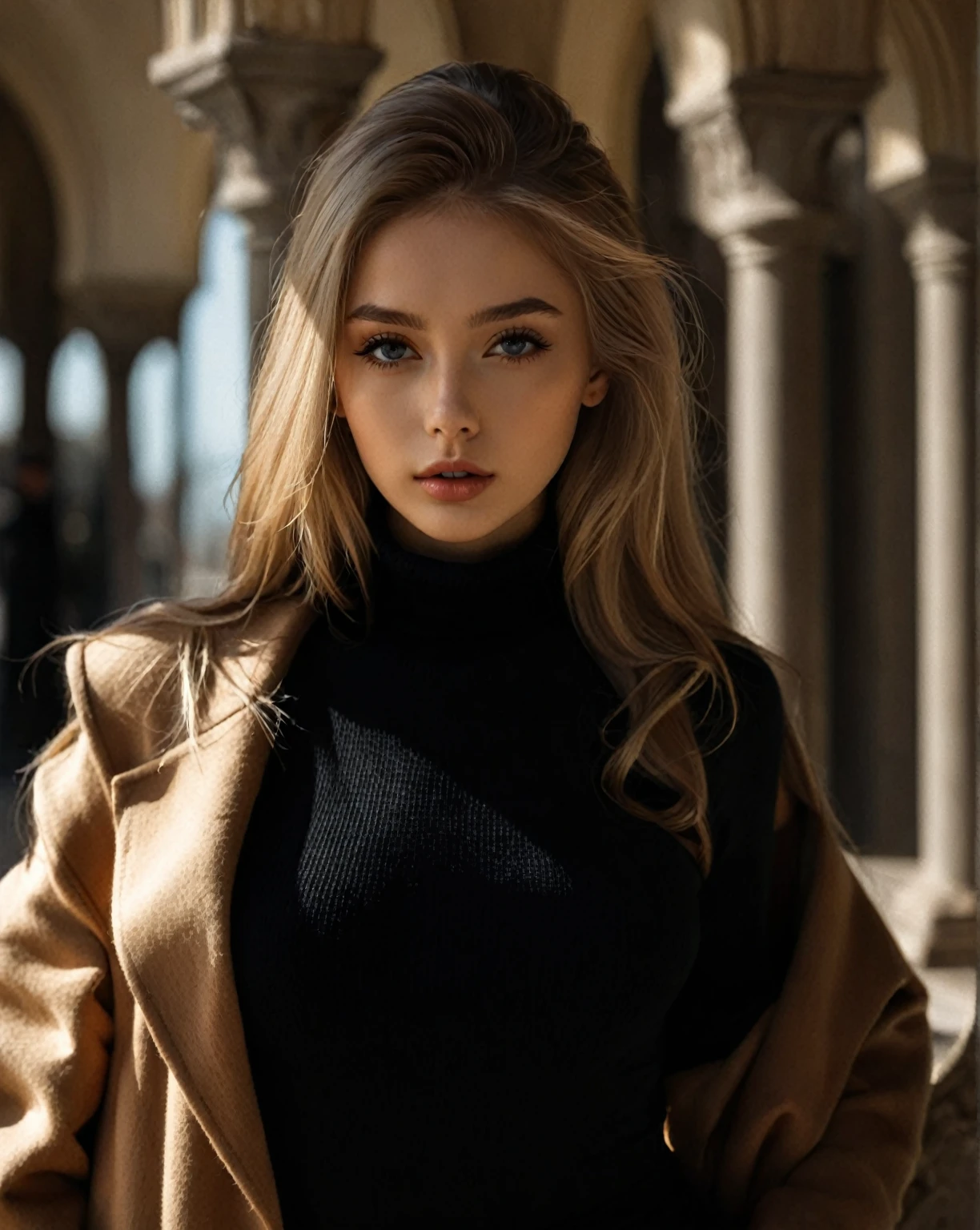 Blonde woman with long hair and black turtleneck sweater posing for a photo., beautiful model, Portrait Sophie Mudd, Sidney Sweeney, Stunning woman, beautiful woman, Attractive woman, beautiful model femenina, Stunning model, attractive girl, Dasha Taran, Aleksandra Waliszewska, beautiful blonde girl, beautiful young model, blonde woman, Lovely woman