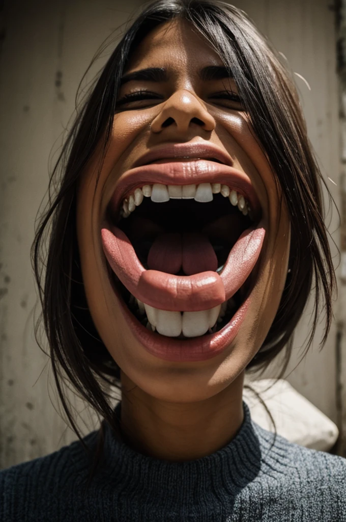 Woman with many mouths