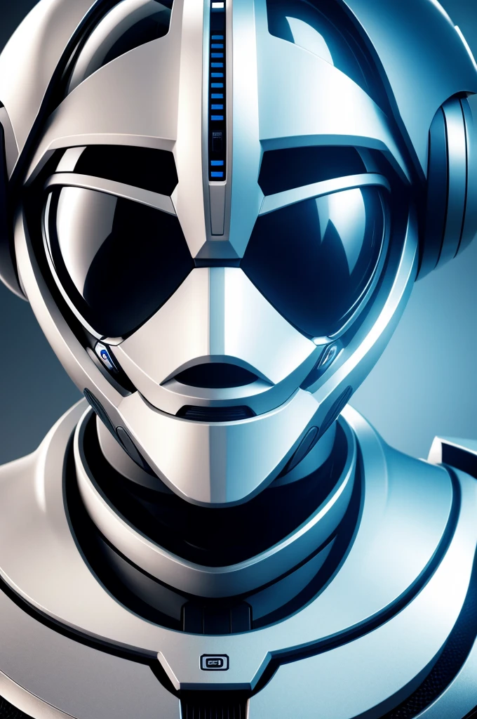 Futuristic robotic faces