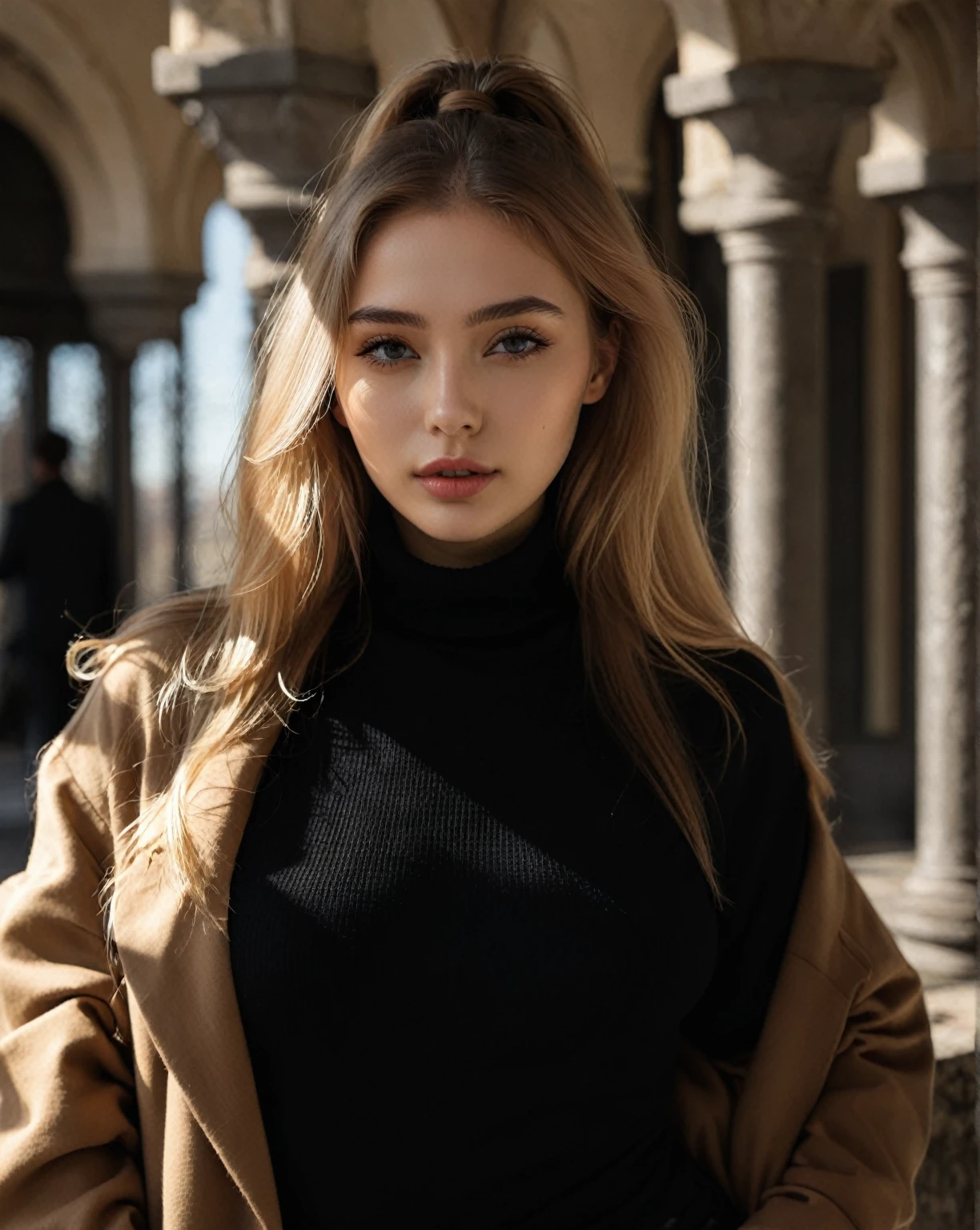 Blonde woman with long hair and black turtleneck sweater posing for a photo., beautiful model, Portrait Sophie Mudd, Sidney Sweeney, Stunning woman, beautiful woman, Attractive woman, beautiful model femenina, Stunning model, attractive girl, Dasha Taran, Aleksandra Waliszewska, beautiful blonde girl, beautiful young model, blonde woman, Lovely woman