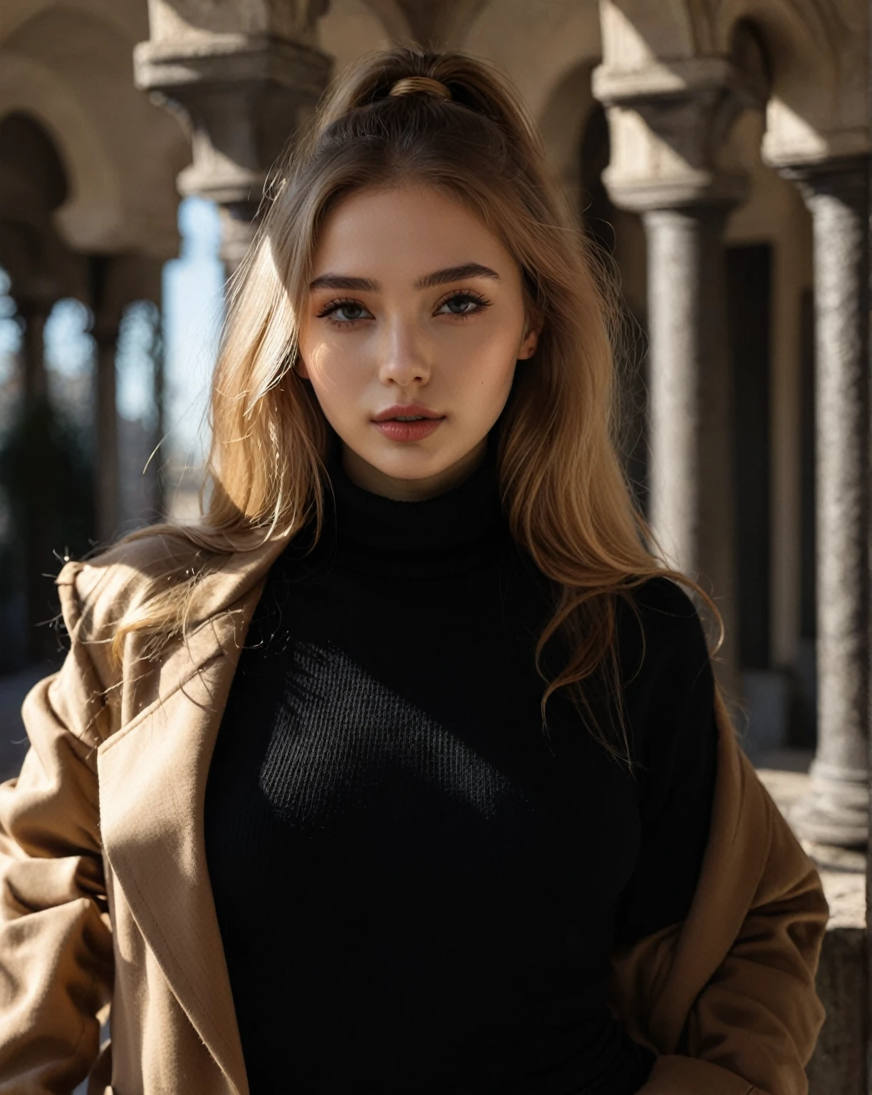 Blonde woman with long hair and black turtleneck sweater posing for a photo., beautiful model, Portrait Sophie Mudd, Sidney Sweeney, Stunning woman, beautiful woman, Attractive woman, beautiful model femenina, Stunning model, attractive girl, Dasha Taran, Aleksandra Waliszewska, beautiful blonde girl, beautiful young model, blonde woman, Lovely woman