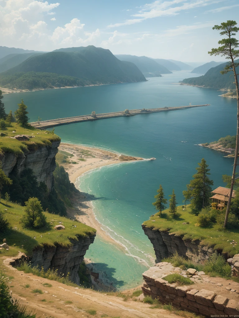 landscape,water,(extremely detailed CG unity 8k wallpaper), most beautiful artwork in the world,professional majestic oil painting,intricate, High Detail, Sharp focus, dramatic, photorealistic painting art