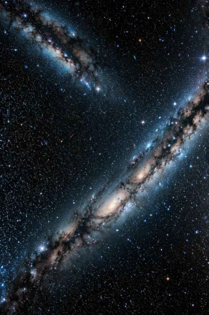 Universe with galaxies above and below 