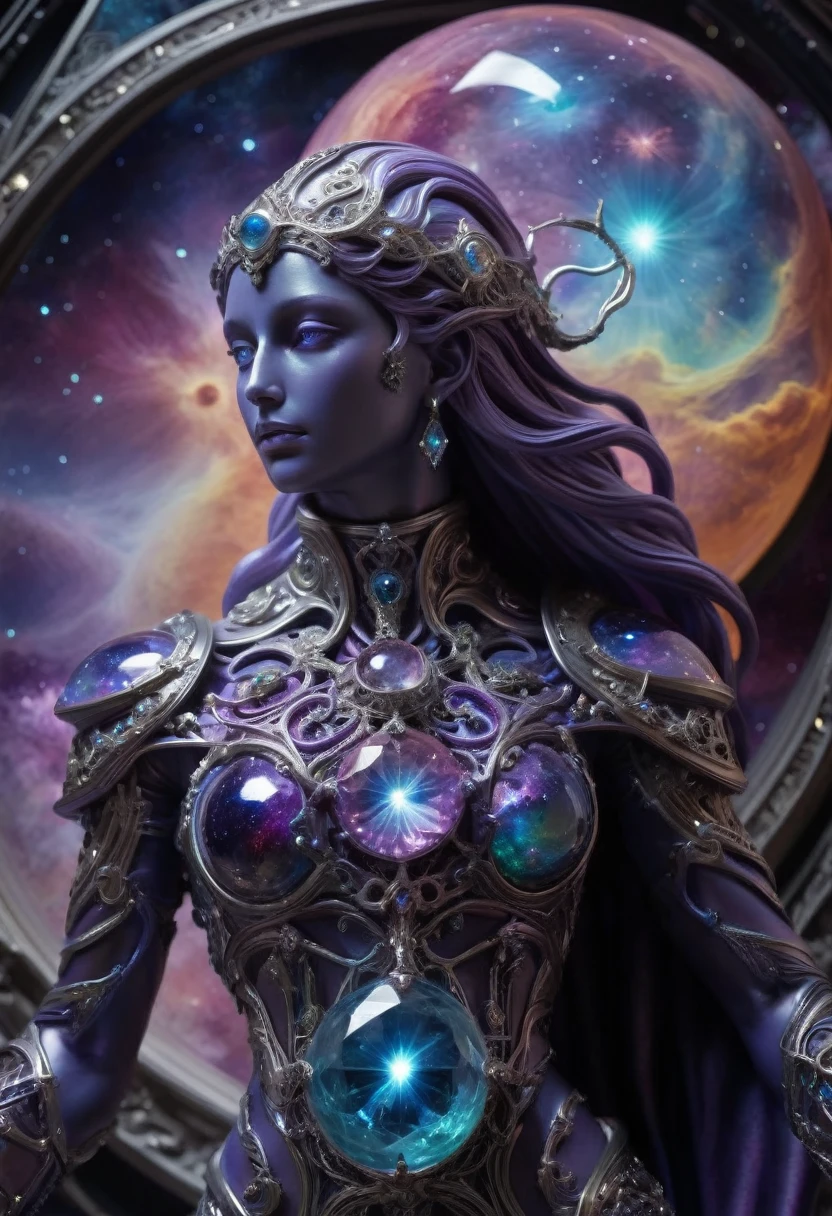 AetherPunkAI DonMC3l3st14l3xpl0r3rsXL fantasy Sculptures made of pure aether in a cosmic art gallery (Highly detailed, amazing, Impressive lighting, vibrant colors, Ultra Realistic, High quality, Highly detailed, trending on artstation, intricate detailed background
:1.2)