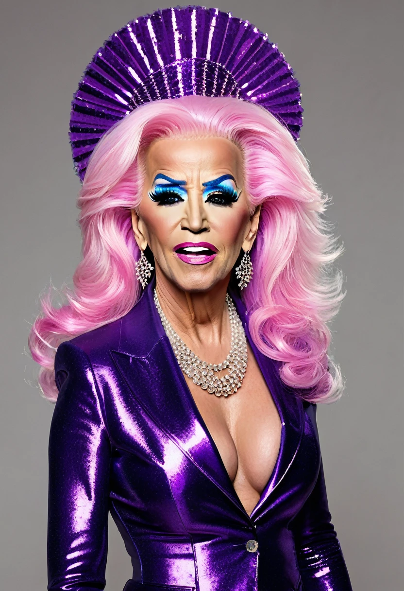 Joe Biden dressed in really bad drag. High resolution.