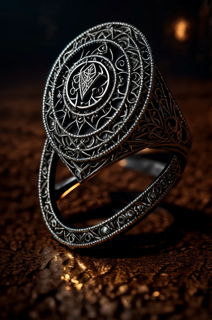 a sinister ring of namira, intricate medieval jewelry, dark fantasy, dark magic, black metal, highly detailed, hyperrealistic, 8k, dramatic lighting, ominous atmosphere, rich color palette, glowing runes, demonic symbols, twisted organic shapes, gothic architecture, otherworldly energy, masterpiece