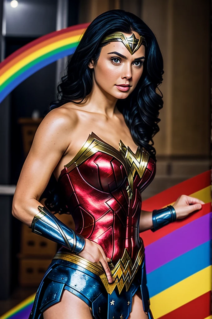 wonder woman in the rainbow