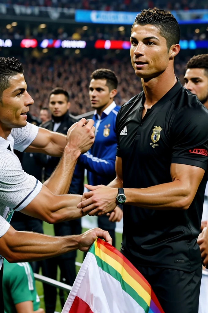 Cristiano Ronaldo touches a gay man fan&#39;s big ass