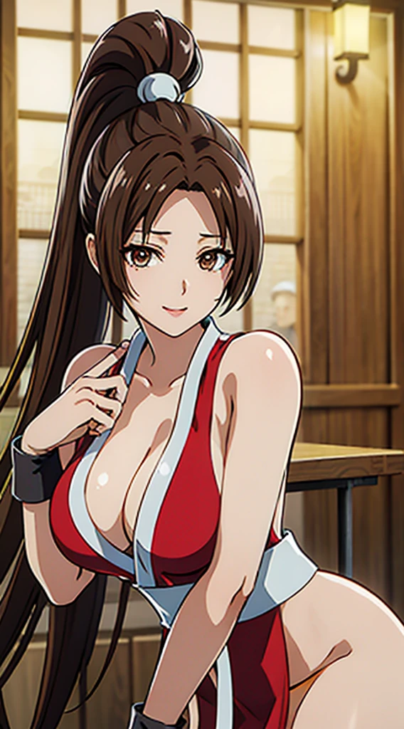 ((8K)), ((32k)), ((Highest quality)), ((masterpiece)), ((超High resolution)), ((Tmasterpiece)), (((head shot:1.6)))、((8K)), ((32k)), ((Highest quality)), ((masterpiece)), ((超High resolution)), Fine skin、女性1 person、pink sexy dresses、((Mai Shiranui:1.2)), Expose your shoulders、Brown Hair, Brown eyes, Long and high ponytail, hair band, 1 person、Captivating Smile Age 25, Japanese Mature, beautiful指, beautiful長い脚, beautiful体, beautiful鼻, beautifulキャラクターデザイン, Perfect Eyes, Perfect Face, jewelry, hair ornaments, king of fighters,((Large handheld fan:1.6))、
(Tabletop, Highest qualityの, Highest quality, beautifully、beautiful: 1.2), Very detailed, More detailed,適切な体のProfessionalポーション,Tabletop,Ultra-high quality output images,High resolution,Intricate details,Very delicate and beautiful hair,Realistic photos,dream-like,Professionalの照明,Realistic Shadows,Focus Only,
(Big Breasts:1.2,) , フローティングスカートFine skinの質感, High quality fabric, High quality metallic texture、((Beautiful and dense face))、RAW Photos、Professional, Ultra-fine painting, ((alone)), beautiful胸、Highest quality, Very detailed, Very detailed詳細, Finer details, so beautiful,(Five Fingers, Four fingers and thumb),Concept Art, Anime fantasy artwork, Detailed fantasy art,8KHigh resolution, Detailed Art, 8 Slim legs, Defined, Defined fingers