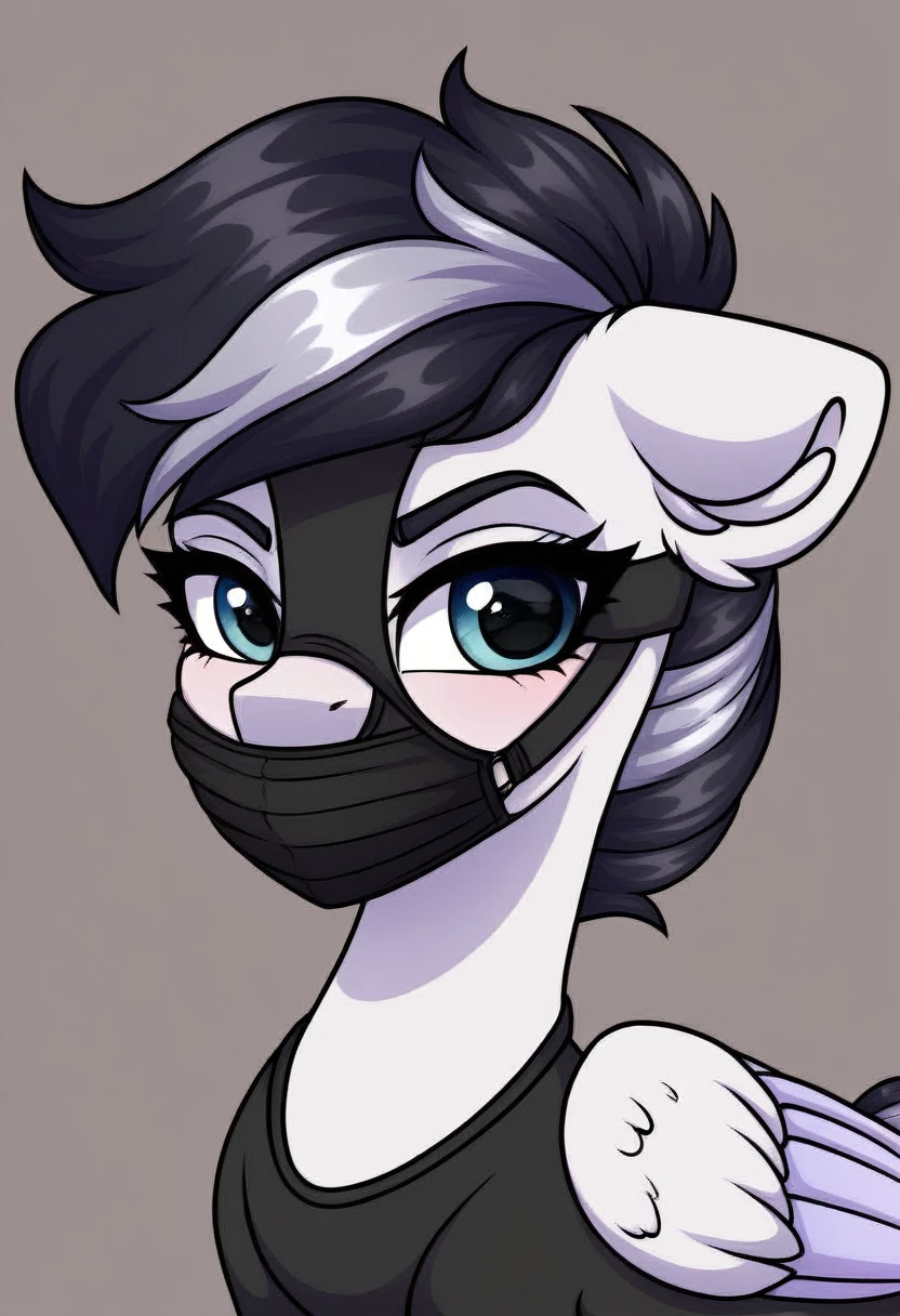 Black head mask pony Womans